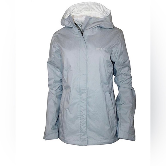 Women’s Gray Columbia Omni-tech Waterproof Hooded Windbreaker Size Small - Picture 1 of 10